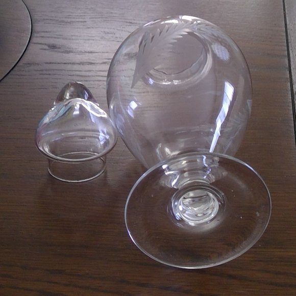 Glass Apothecary Jar, Etched Leaves + Berries - Picture 4 of 6